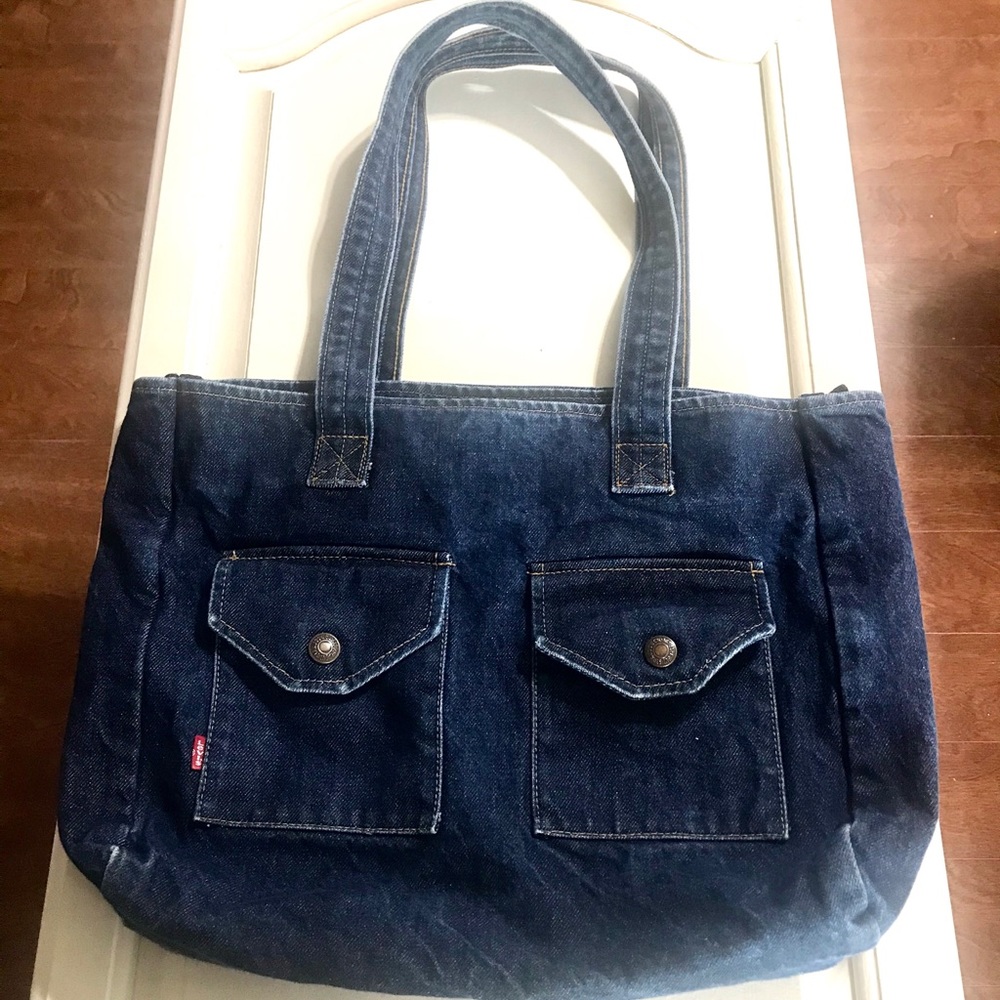 Levi Strauss denim tote bag, 2 front snap pockets